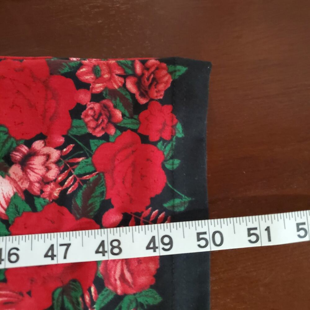 Ulla Popken Floral Rose Scoop Neck 3/4 Sleeve Maxi Dress Size 28/30 Black Red - Picture 10 of 10